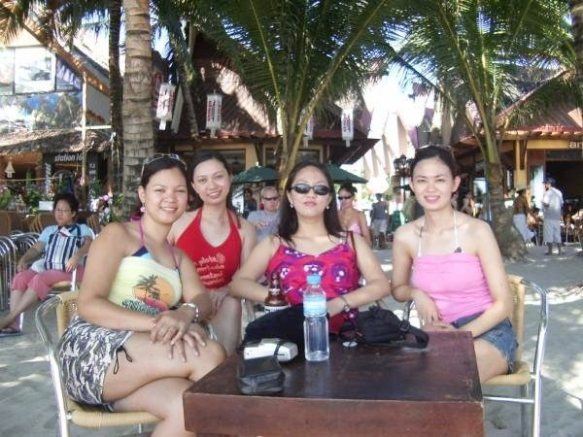 at the beachfront with my girl friends
